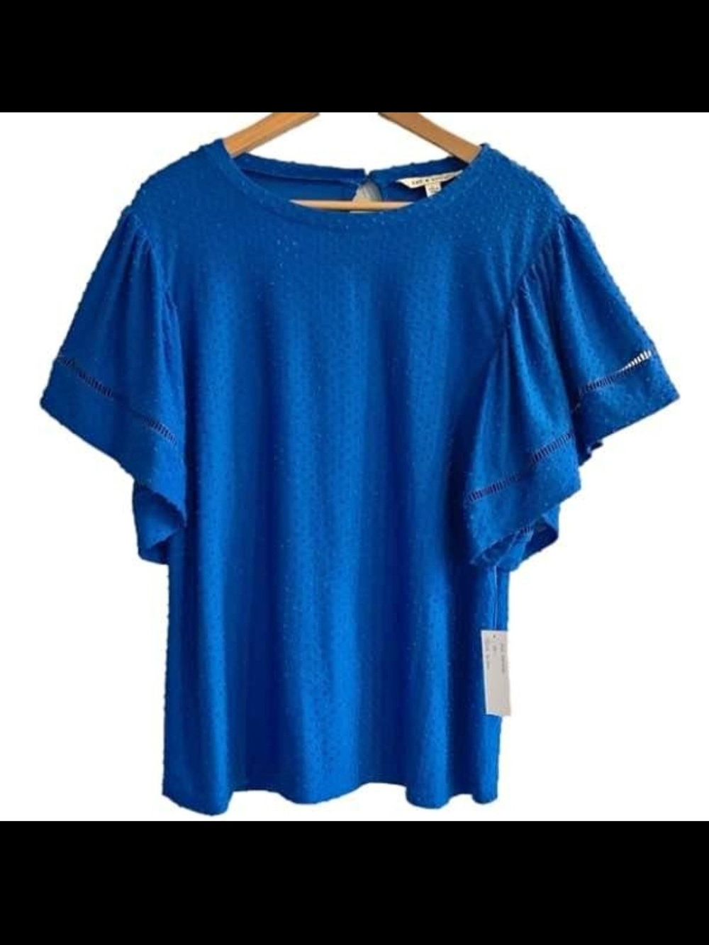 Zac & Rachel Bright Blue Flutter Sleeve Tee